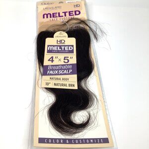 Outre Melted Lace Closure 4" X 5" 10" Natural Body In Natural Brown Breathable